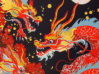 龙插画中国龙卡通插画