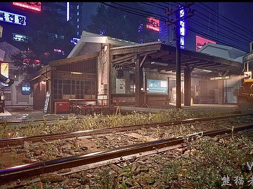 火车站街景过程图