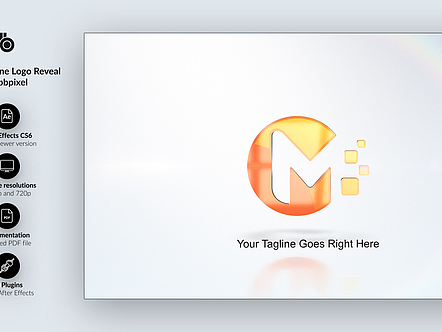 AE模板|极简旋转金属轮廓标志LOGO演绎公司广播活动