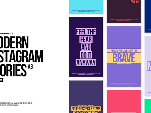 PR模板 | 竖屏高级设计排版作品集动态海报创意片头