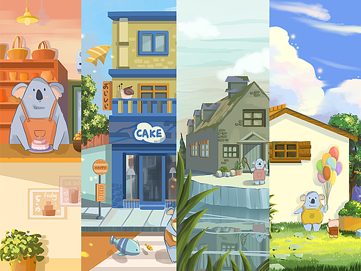 5月场景插画小节（个人主页-ZNjAyODE3NzI=） - 商业插画 - 站酷设计师木子覃野原创素材 - 站酷ZCOOL