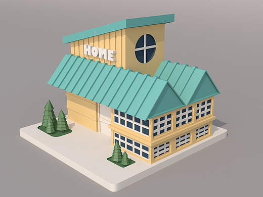 C4D建筑-HOME小屋