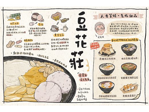 【豆花庄】墙面插画