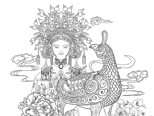 中国风插画/鸟尊与国粹/中国戏曲梅花奖参赛作品