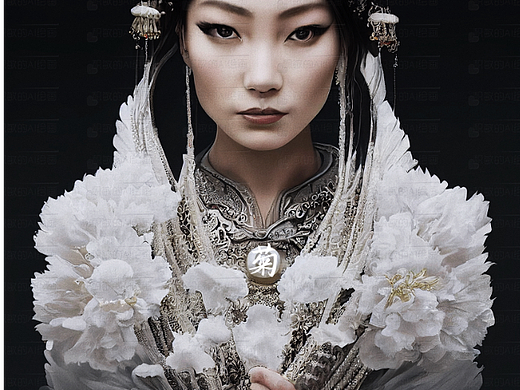 梅兰竹菊。AI人工智能绘画艺术