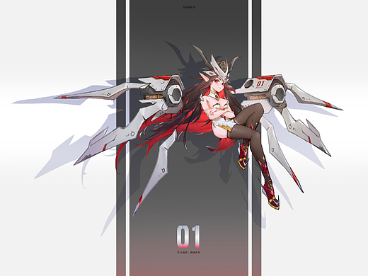 角色设计机甲女角色立绘