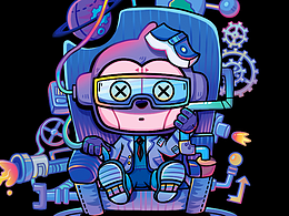 儿童玩具ip包装插画--科学实验套装