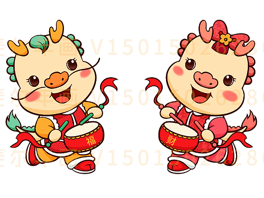 龙年插画 年画 门贴 春联 对联 龙 龙年 中国龙 龙年IP