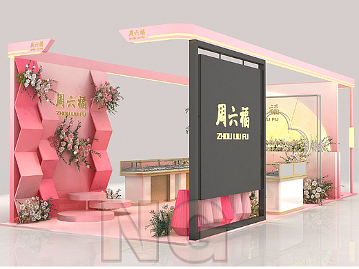 周六福商场展位设计3D效果图
