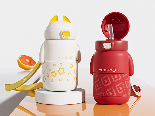 YeeHOO英氏/BIUBIUMAN水杯/花朵水杯