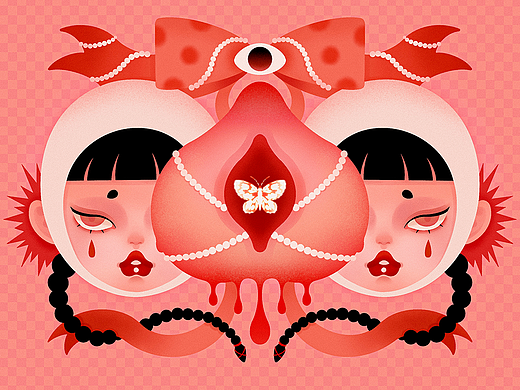 「桃逃」MAOMAO&唯美客 原创插画