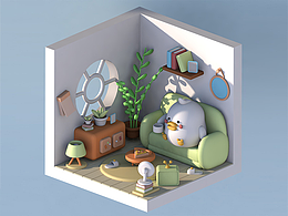 C4D練習(xí)作業(yè)-小房間