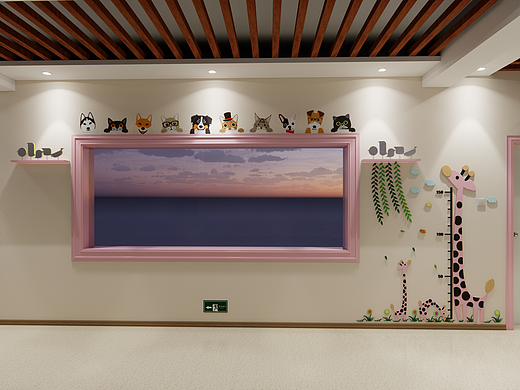 百合花幼儿园走廊设计