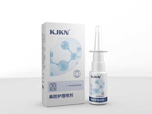 药品包装鼻腔喷雾包装设计效果图瓶贴设计