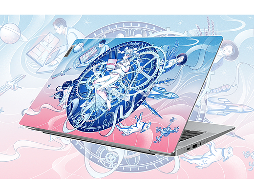 联想“奇思妙想，跃然指上”插画设计