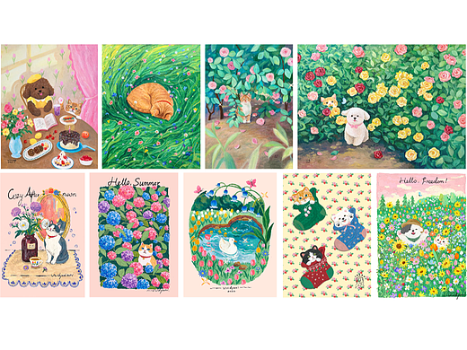 鲜花与可爱生命系列画作合集