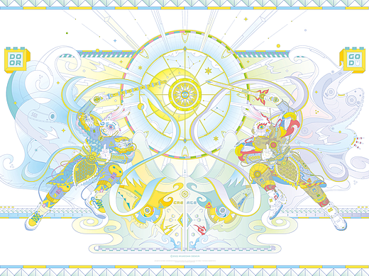 五克氮²×2023癸卯兔年门神 新年插画