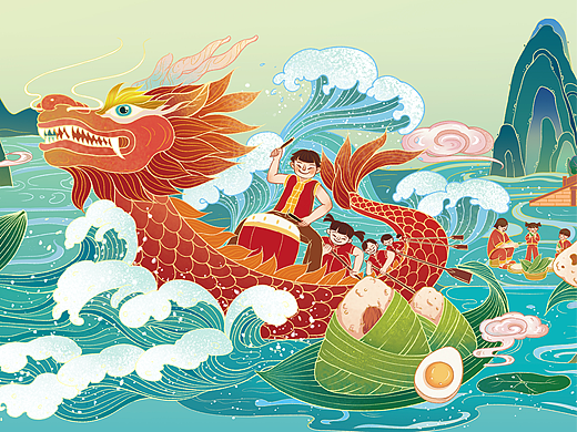 之前的画·商稿·端午节·国潮风插画