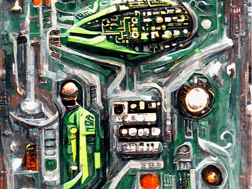 电路板城市概念插画装饰画