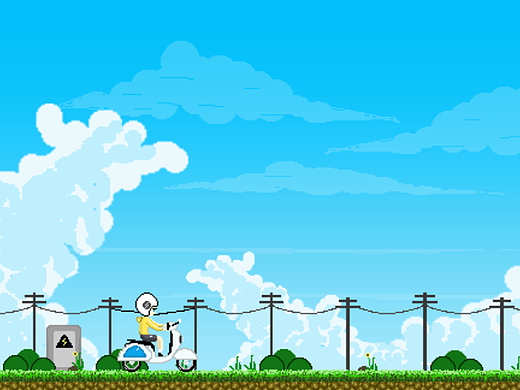 像素GIF练习：一路向东