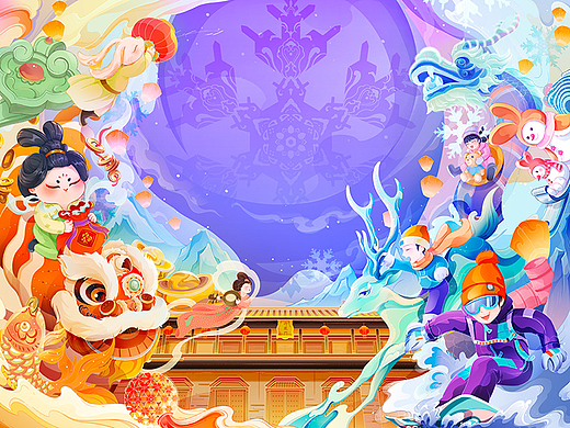 首届大明宫“戏雪幻光嘉年华”新春活动主视觉