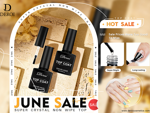 6月夏季甲油TOP COAT促销海报