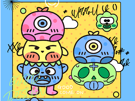 DAY9 : 小怪兽绘制（个人主页-ZNjE1OTIzODg=） - 创作习作 - 站酷设计师爱画画的汽水_原创素材 - 站酷ZCOOL