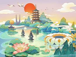 我和亚运会合作的插画