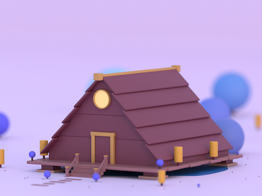 C4D小木屋建模(个人主页-ZNjY5NzE2OTI=) - 建筑/空间 - 站酷设计师Jie傑原创素材 - 站酷ZCOOL
