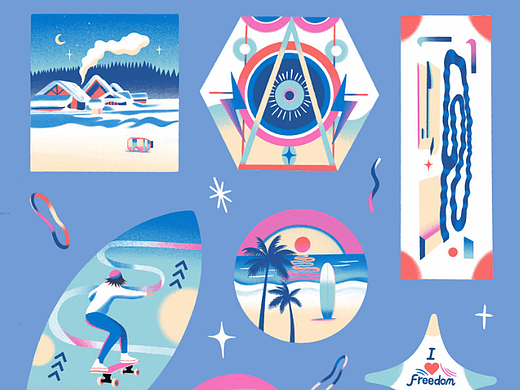 原创设计T-shirt&Sticker丨冲浪、单板滑雪、陆地冲浪