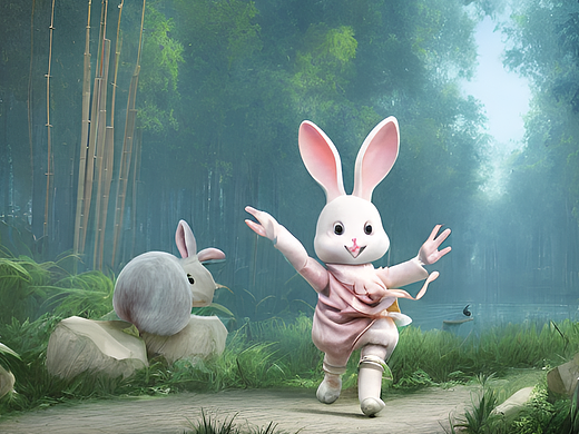 兔年来自四川竹林的祝福