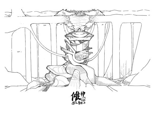 毕业设计《桃花源-傩神与幻想乡》动漫场景概念设计10p