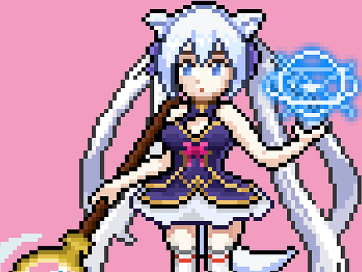 像素动画，魔法少女像素画，剑与魔法像素画，像素角色