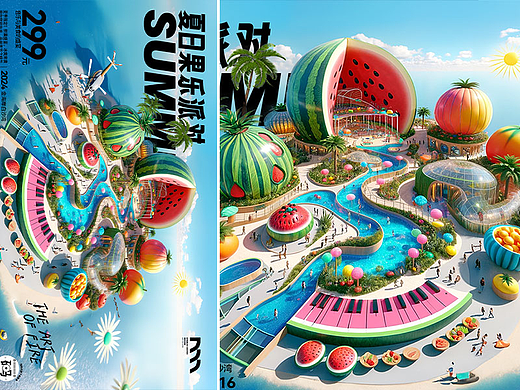 夏天的视觉海报设计