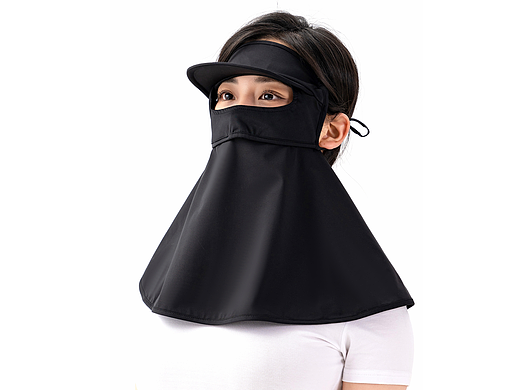 今年防晒产品好像很火啊 防晒面罩服模特拍摄