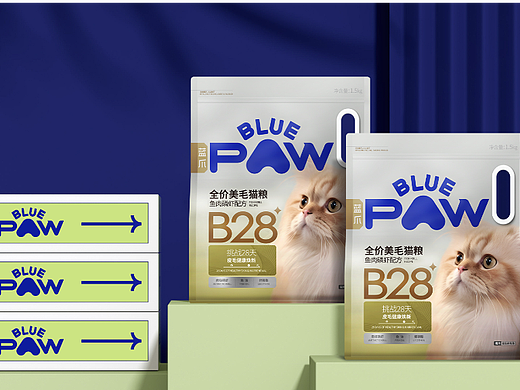 蓝爪包装设计蓝爪宠物包装美毛猫粮包装宠物食品包装