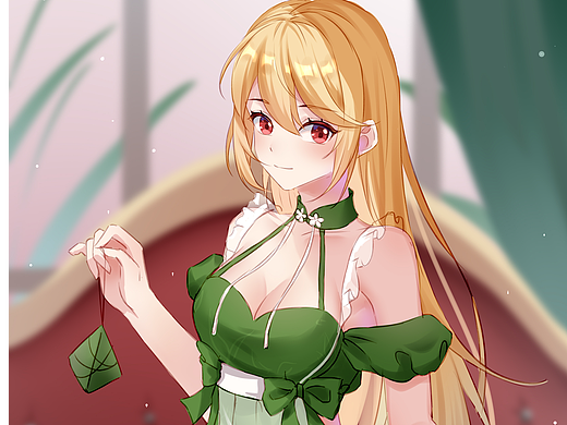 端午节快乐端午节拟人女仆插画摸鱼