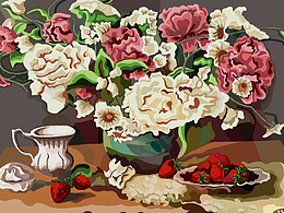 插画-4月静物花卉
