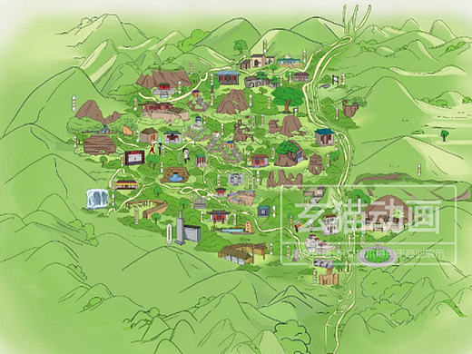 十年老品牌景区手绘地图制作手绘画册制作