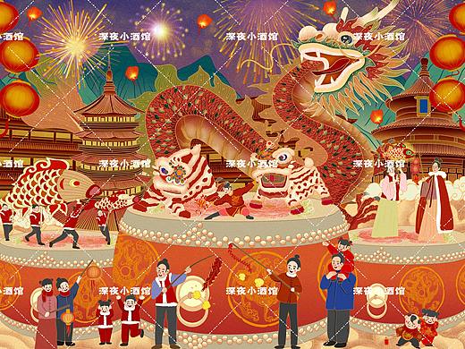 龙年春节插画