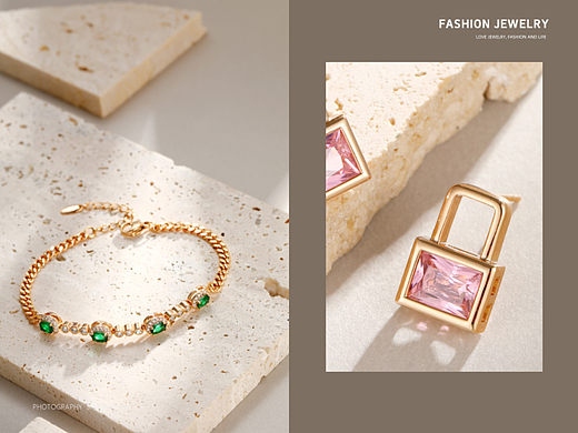 电商饰品拍摄  首饰场景 耳钉 时尚首饰 