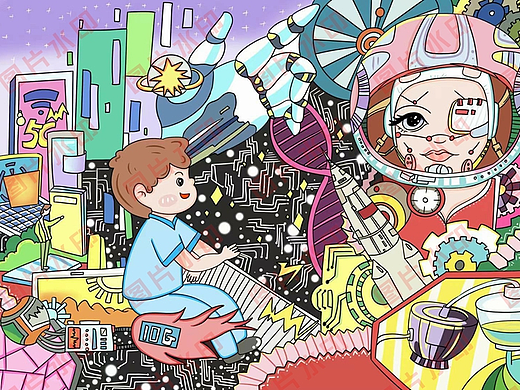 学生电脑绘画绘图作品信息素养活动作品制作设计2406