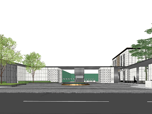 万科无锡新中式示范区景观SU模型下载