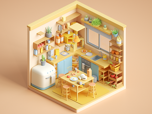 充满烤鸡香香的小厨房