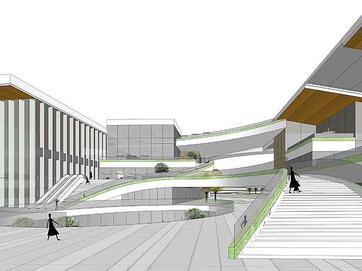 现代商业街SU模型下载