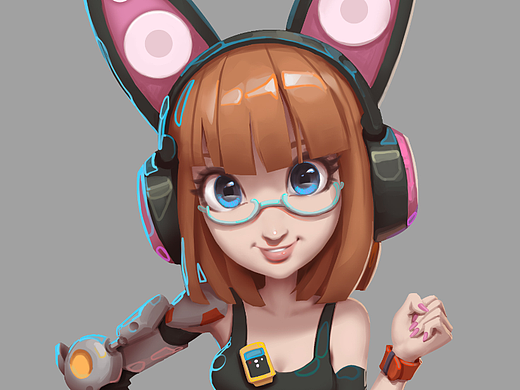 卡通女01（赛博）&视频过程