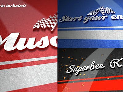 AE模板|独特动态汽车引擎动画标志LOGO演绎车友派对