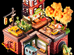 Blender練習-紐約城市卡通場景