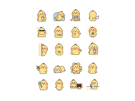 噗噗鸡表情包设计（个人主页-ZNjYxMTEwODA=） - Logo - 站酷设计师千千啊原创素材 - 站酷ZCOOL