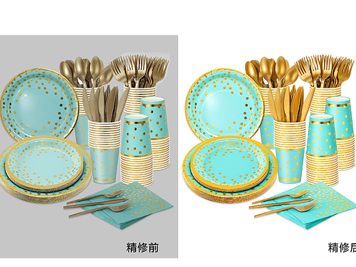 亚马逊/一次性餐具/产品精修/产品场景合成/商业作品